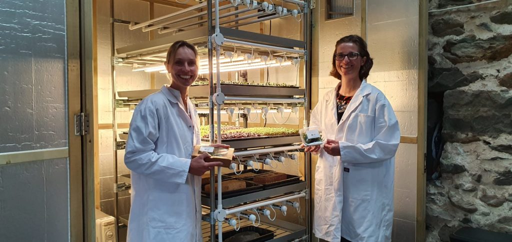 Helen and Jodie with their vertical farm