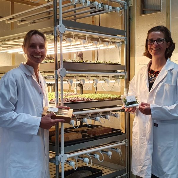 Helen and Jodie with their vertical farm